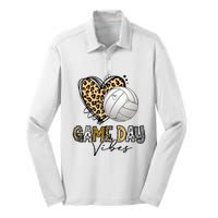 Volleyball Game Day Vibes Volleyball Mom Leopard Silk Touch Performance Long Sleeve Polo