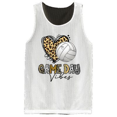 Volleyball Game Day Vibes Volleyball Mom Leopard Mesh Reversible Basketball Jersey Tank