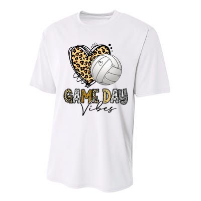 Volleyball Game Day Vibes Volleyball Mom Leopard Performance Sprint T-Shirt