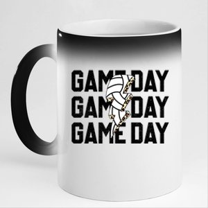 Volleyball Game Day Vibes Retro Proud Volleyball Mom Life Meaningful Gift 11oz Black Color Changing Mug