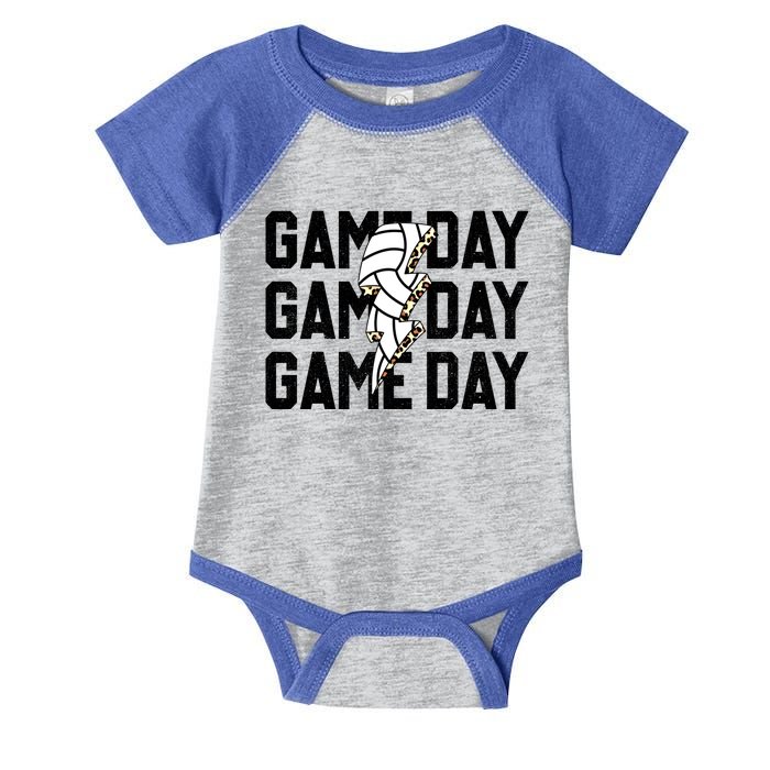 Volleyball Game Day Vibes Retro Proud Volleyball Mom Life Meaningful Gift Infant Baby Jersey Bodysuit