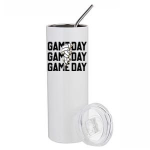 Volleyball Game Day Vibes Retro Proud Volleyball Mom Life Meaningful Gift Stainless Steel Tumbler