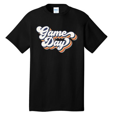 Vintage Game Day Vibes Retro Football Volleyball Soccer Gift Tall T-Shirt