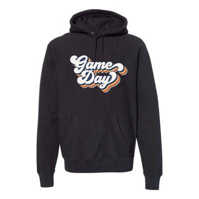 Vintage Game Day Vibes Retro Football Volleyball Soccer Gift Premium Hoodie