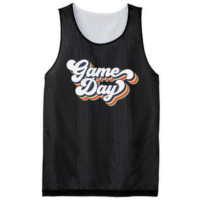 Vintage Game Day Vibes Retro Football Volleyball Soccer Gift Mesh Reversible Basketball Jersey Tank