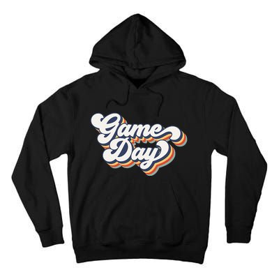 Vintage Game Day Vibes Retro Football Volleyball Soccer Gift Tall Hoodie