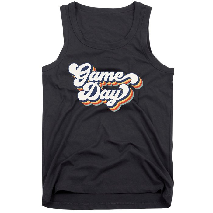 Vintage Game Day Vibes Retro Football Volleyball Soccer Gift Tank Top