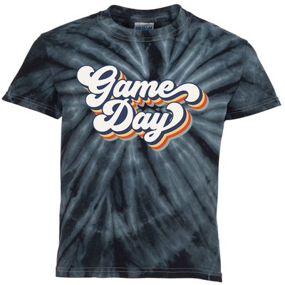 Vintage Game Day Vibes Retro Football Volleyball Soccer Gift Kids Tie-Dye T-Shirt