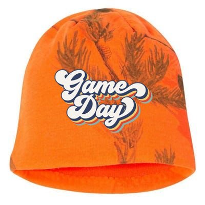 Vintage Game Day Vibes Retro Football Volleyball Soccer Gift Kati - Camo Knit Beanie