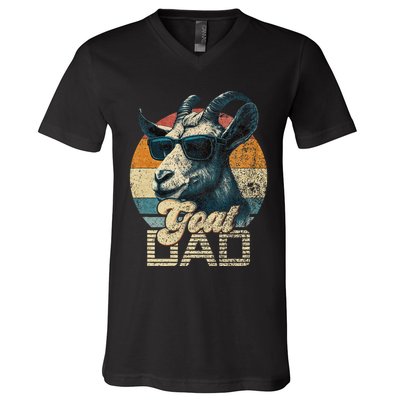 Vintage Goat Dad Best Goat Daddy V-Neck T-Shirt