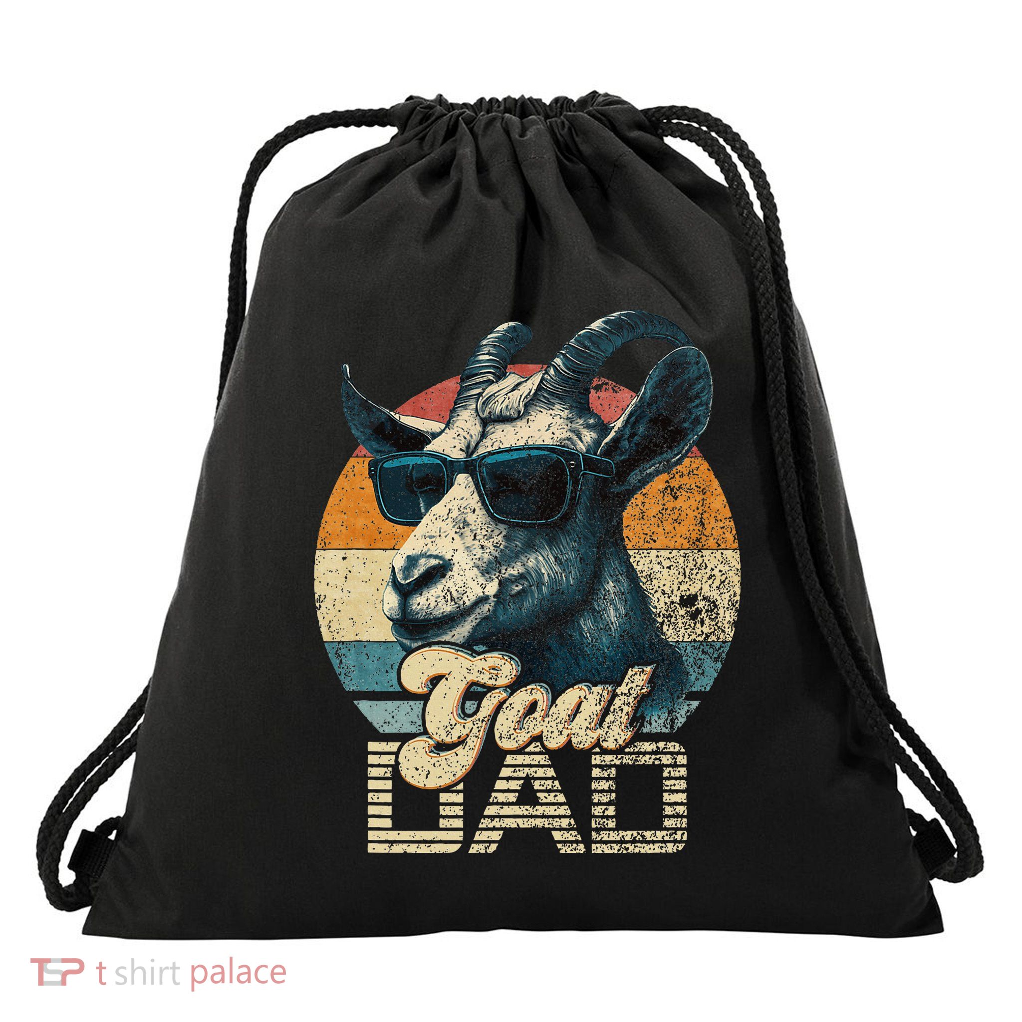 Vintage Goat Dad Best Goat Daddy Drawstring Bag