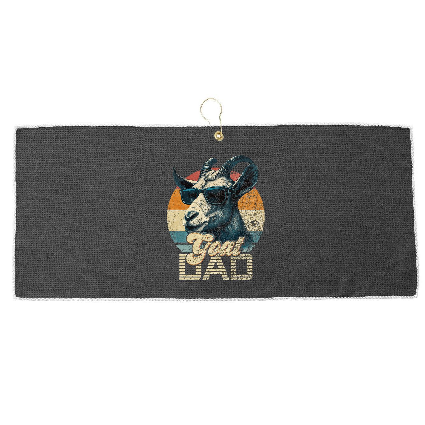 Vintage Goat Dad Best Goat Daddy Large Microfiber Waffle Golf Towel