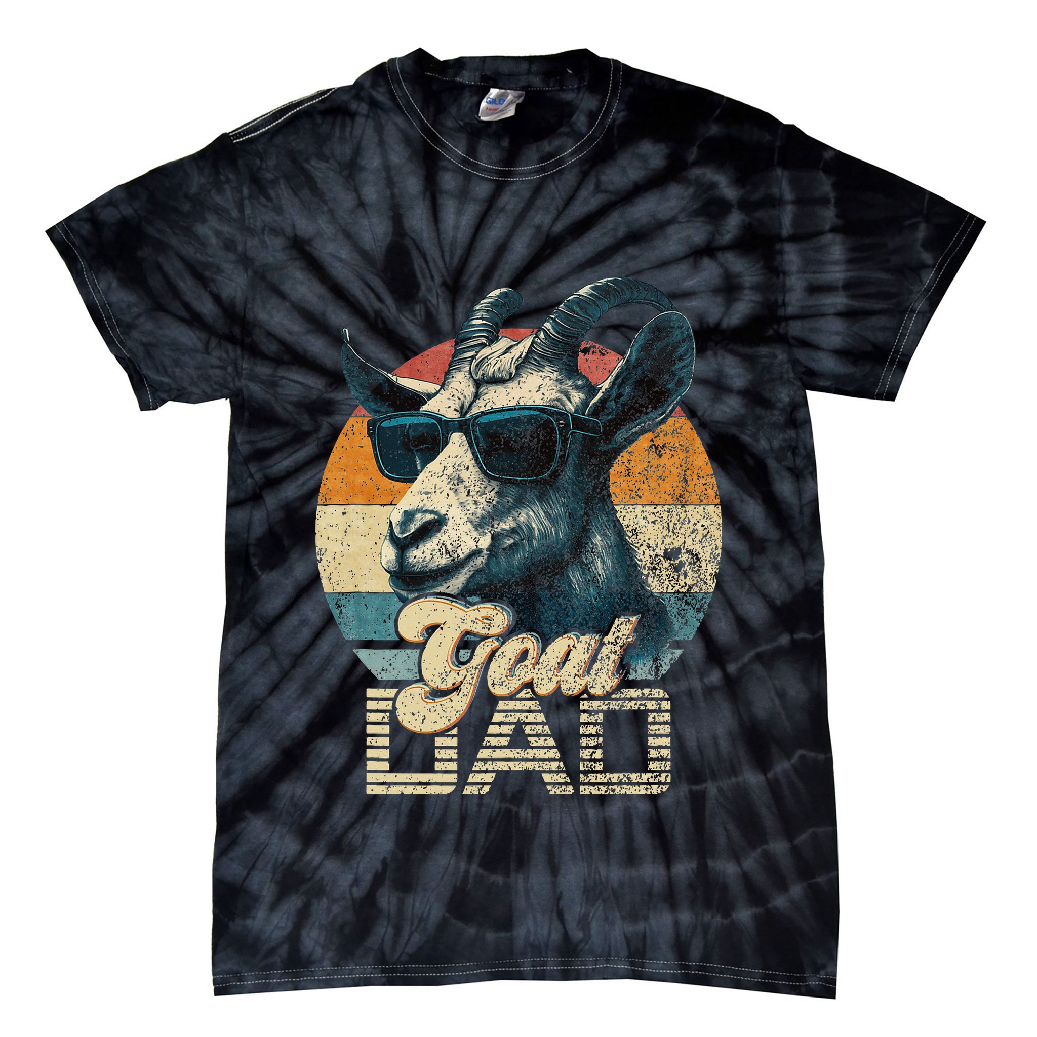 Vintage Goat Dad Best Goat Daddy Tie-Dye T-Shirt