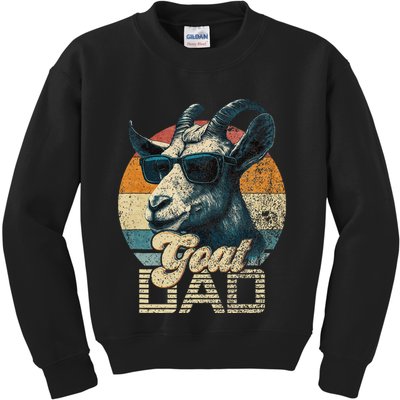 Vintage Goat Dad Best Goat Daddy Kids Sweatshirt