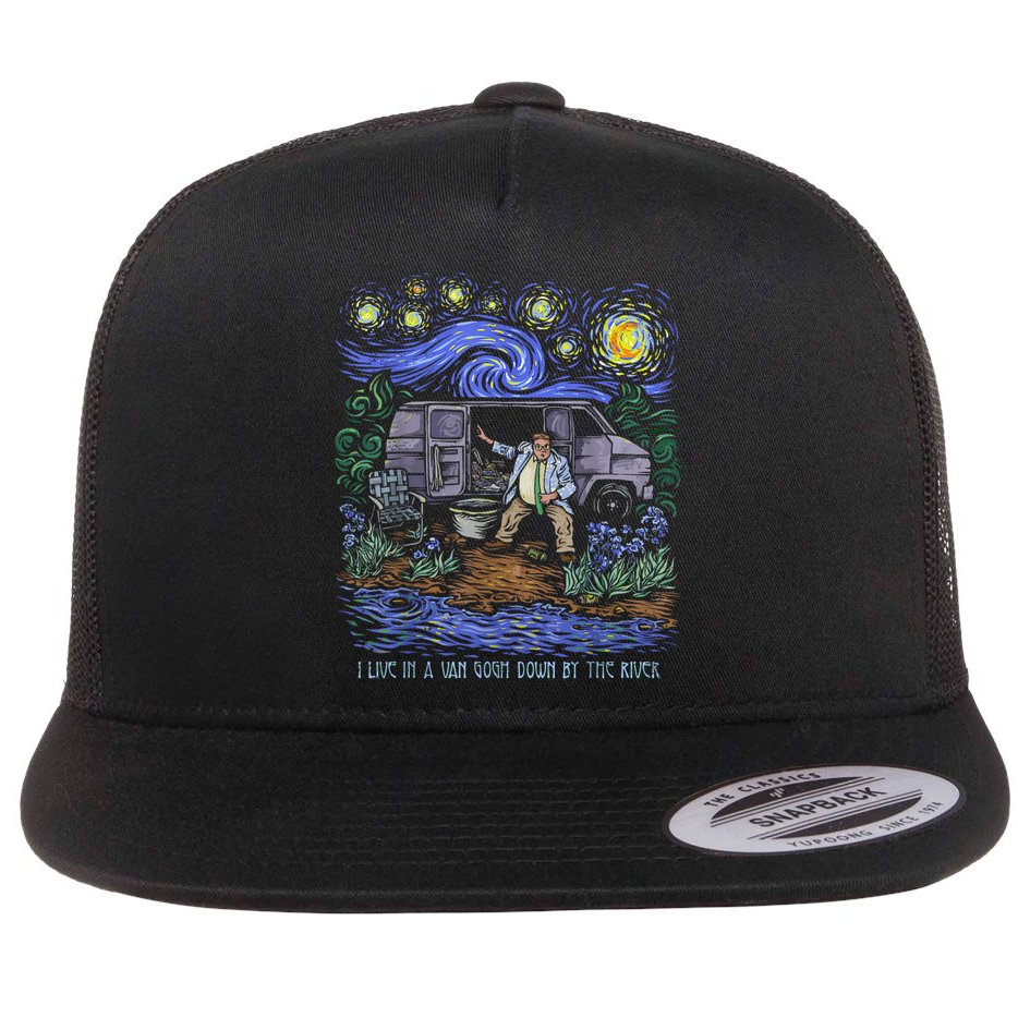 Van Gogh Down By The River Flat Bill Trucker Hat