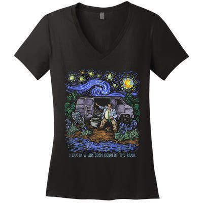 Van Gogh Down By The River Women's V-Neck T-Shirt