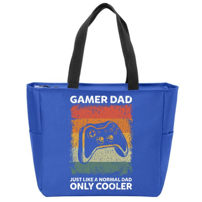 Vintage Gamer Dad Like A Normal Dad Only Cooler Gift Zip Tote Bag