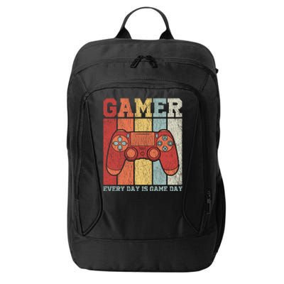 Vintage Gamer Design Teens Funny Retro Gaming Gift City Backpack