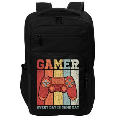 Vintage Gamer Design Teens Funny Retro Gaming Gift Impact Tech Backpack