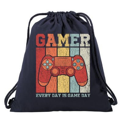 Vintage Gamer Design Teens Funny Retro Gaming Gift Drawstring Bag