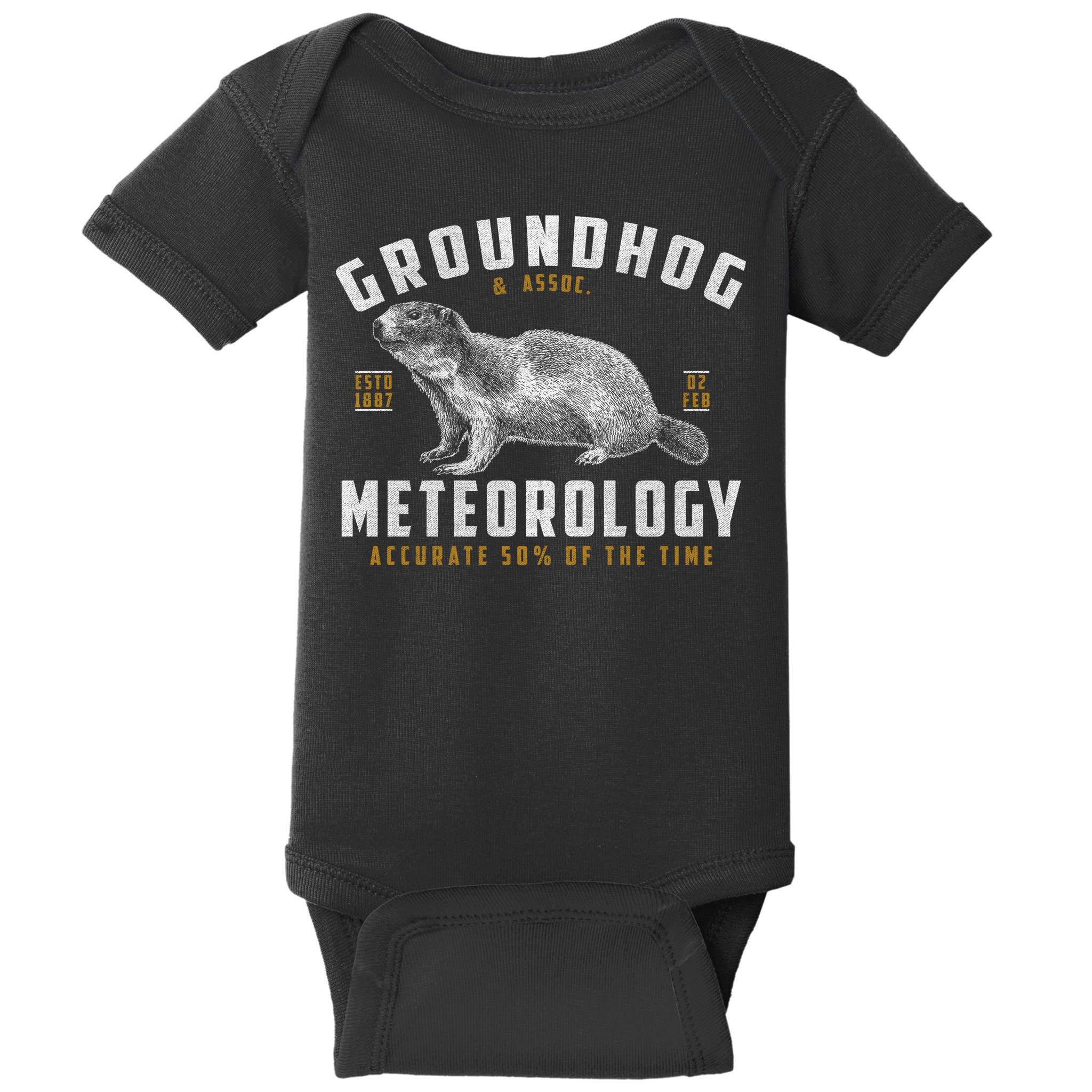 Vintage Groundhog's Day Meterology ESTD 1887 Baby Bodysuit