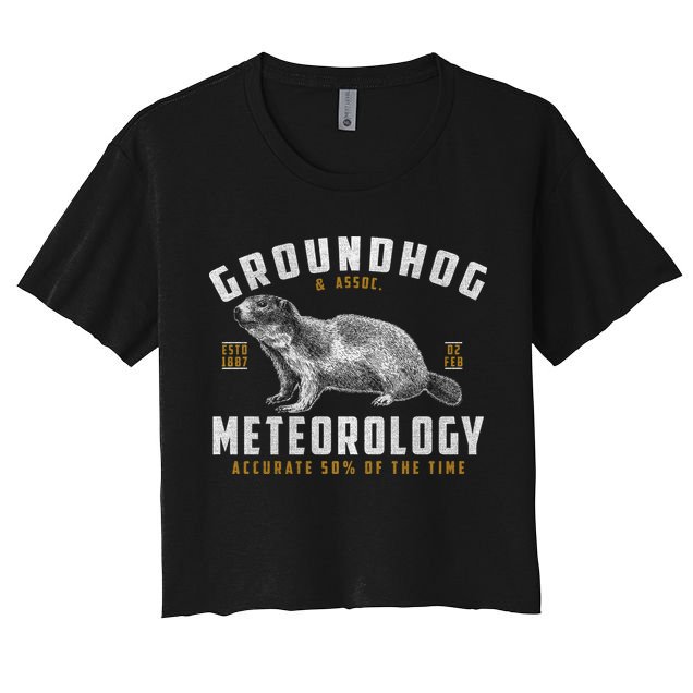 Vintage Groundhog's Day Meterology ESTD 1887 Crop Top