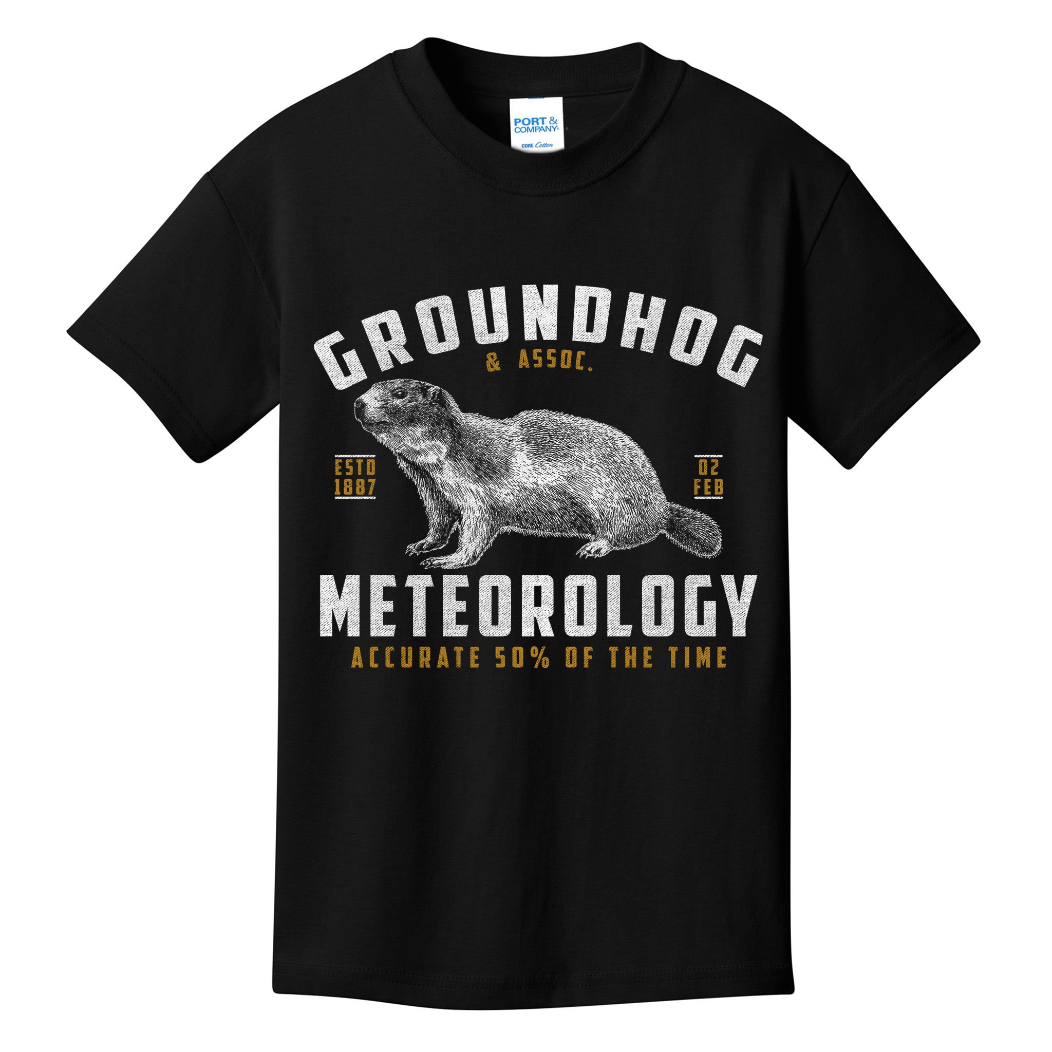 Vintage Groundhog's Day Meterology ESTD 1887 Kids T-Shirt