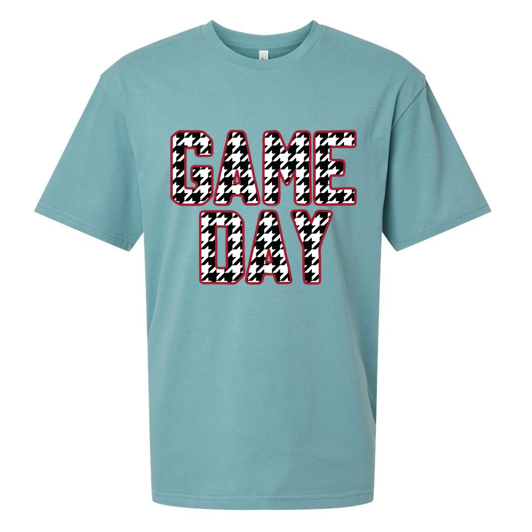 Vintage Game Day Houndstooth Alabama American Football Fans Sueded Cloud Jersey T-Shirt