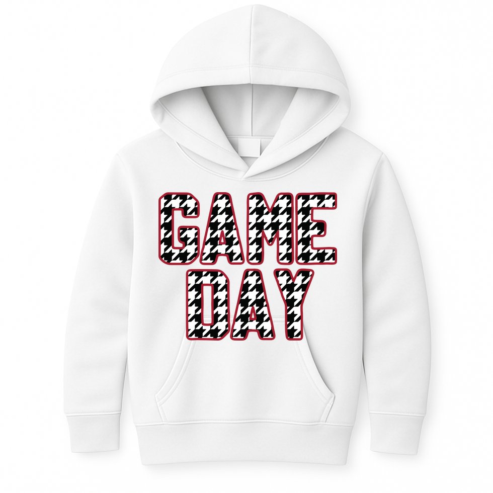 Vintage Game Day Houndstooth Alabama American Football Fans Kids Hoodie
