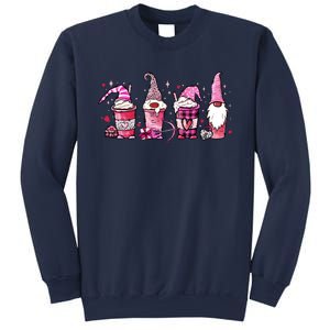 Valentine Gnomes Drink Coffee Latte Valentine Sweatshirt