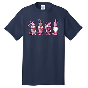 Valentine Gnomes Drink Coffee Latte Valentine Tall T-Shirt