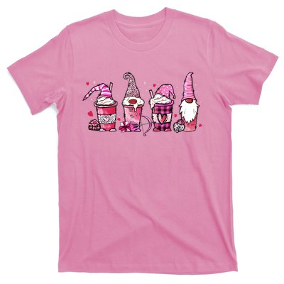 Valentine Gnomes Drink Coffee Latte Valentine T-Shirt