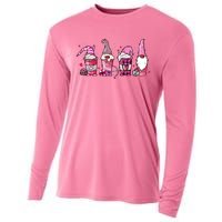 Valentine Gnomes Drink Coffee Latte Valentine Cooling Performance Long Sleeve Crew