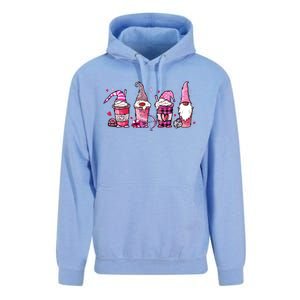 Valentine Gnomes Drink Coffee Latte Valentine Unisex Surf Hoodie