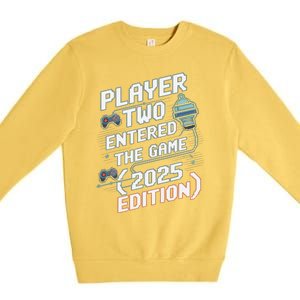 Video Gamer Dad Fathers Day 2025 Player Two Entered The Game Premium Crewneck Sweatshirt