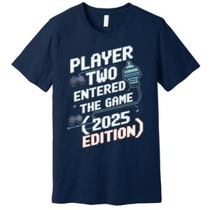 Video Gamer Dad Fathers Day 2025 Player Two Entered The Game Premium T-Shirt