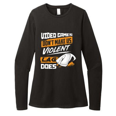 Video Games Dont Make Us Violent Lag Does Gaming Womens CVC Long Sleeve Shirt