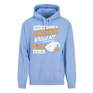 Video Games Dont Make Us Violent Lag Does Gaming Unisex Surf Hoodie