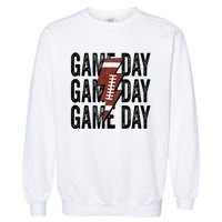 Vintage Game Day Football Lightning Bolt Funny Team Sport Garment-Dyed Sweatshirt