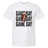 Vintage Game Day Football Lightning Bolt Funny Team Sport Garment-Dyed Heavyweight T-Shirt