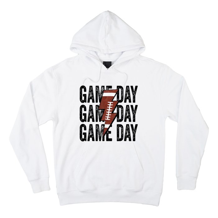 Vintage Game Day Football Lightning Bolt Funny Team Sport Hoodie