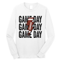 Vintage Game Day Football Lightning Bolt Funny Team Sport Long Sleeve Shirt