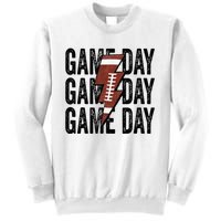 Vintage Game Day Football Lightning Bolt Funny Team Sport Sweatshirt