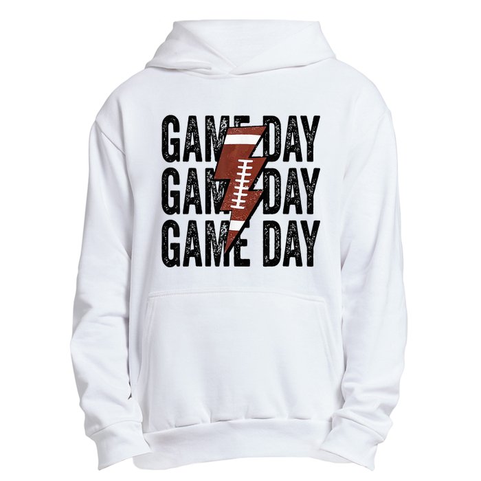 Vintage Game Day Football Lightning Bolt Funny Team Sport Urban Pullover Hoodie