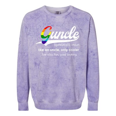 Vintage Guncle Definition Rainbow Flag Lgbtq Pride Uncle Funny Gift Colorblast Crewneck Sweatshirt