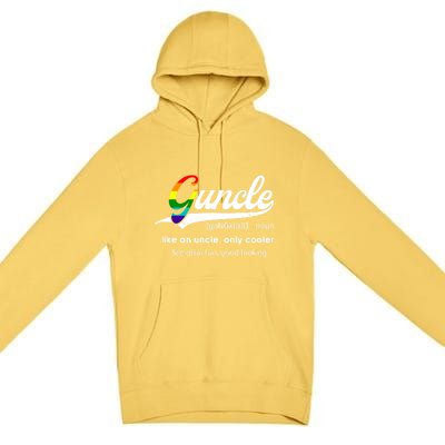 Vintage Guncle Definition Rainbow Flag Lgbtq Pride Uncle Funny Gift Premium Pullover Hoodie