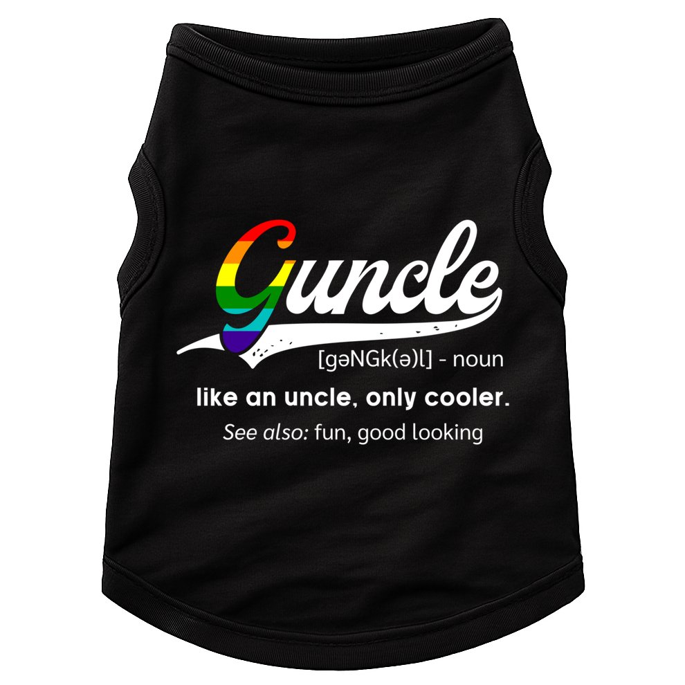 Vintage Guncle Definition Rainbow Flag Lgbtq Pride Uncle Funny Gift Doggie Tank