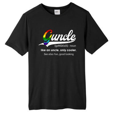 Vintage Guncle Definition Rainbow Flag Lgbtq Pride Uncle Funny Gift Tall Fusion ChromaSoft Performance T-Shirt