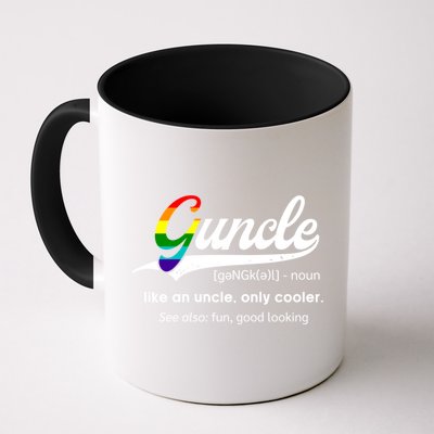 Vintage Guncle Definition Rainbow Flag Lgbtq Pride Uncle Funny Gift Mug