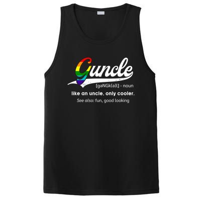 Vintage Guncle Definition Rainbow Flag Lgbtq Pride Uncle Funny Gift PosiCharge Competitor Tank